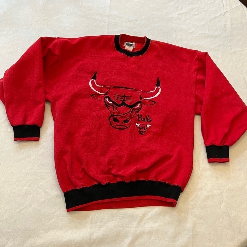 LEGENDS Vintage 90’s Chicago Bulls Sweatshirt, Stitched Bull, XXL - Picture 1 of 5